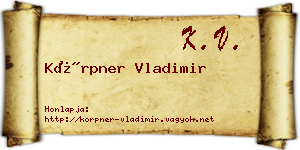 Körpner Vladimir névjegykártya